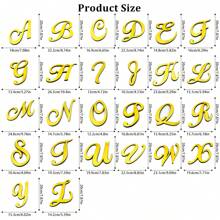 OUTANA 20厘米3D亚克力镜面墙贴，金/银/黑书法字母墙贴。自粘可移除设计，轻松在装饰墙上拼出“生日快乐”。适用于装饰客厅、卧室、厨房、办公室、健身房等场所。 - 金色 - 查看 4