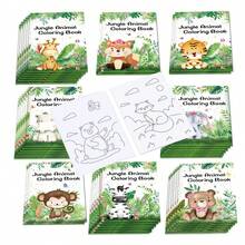 Libro para colorear definitivo de animales de la jungla - Con escenas creativas de un león rugiendo, monos jugando y cascadas, perfecto para recuerdos de fiesta, proyectos de arte escolar y actividades familiares de manualidades. Cuaderno de bocetos de alta calidad adecuado para artistas jóvenes y entusiastas de la naturaleza. - Multicolor - Ver 3