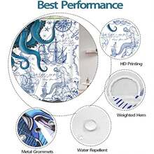 Blue Nautical Octopus Shower Curtain Navy Mermaid Funny Ocean Kraken Shower Curt - 1 - View 7
