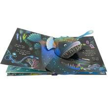 Lachilly Usborne Pop-Up Ocean 3D Flap Cărți ilustrate în limba engleză pentru educație timpurie a copiilor Carte de cunoaștere a animalelor Cărți cu povești de culcare pentru copii