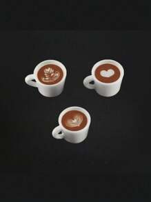 2pcs/5pcs Mini Latte Art 3D Resin Beverage Cups, Dollhouse DIY Bakery Shop Coffee Shop Decor Accessories, Home Desktop Display