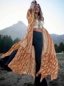 Women's Printed Kimono Cardigan Casual Vovation Beach Outfits