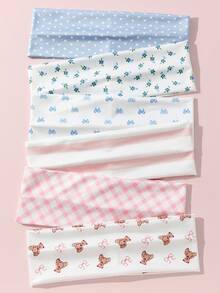 6-Piece Set Women Floral, Bow, Heart, Bear, Plaid, Striped Pattern Soft Non-Slip Headbands, Elastic Yoga Sports Headwear, Versatile For Daily Wear, Suitable For Multiple Occasions Hair Accessories Fashion Head Wrap, Bow Accessories, School Stuff, College Autumn Accessories Women Hair Band Fall Winter For Vacation Outfits Woman Elegant Scarf Women Bandanas Soft Headwrap - 彩色 - 查看 2