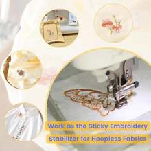 New Brothread 6PCS 85"X11" Sticky Water Soluble Embroidery Stabilizer Printable Paper Stabilizer - Medium Weight - Allowed For Print Or Draw Patterns Best For Hand &Amp; Machine Embroidery - 6PCS 8.5x11 - View 6