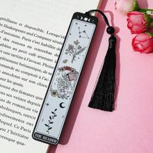 1 Stück Look-Buch Totenkopf-Haus Lesezeichen aus Edelstahl, dunkler Gothic-Stil für Bücher-Liebhaber, Leseaccessoires, Halloween-Geschenk für Frauen, Schulmaterial, Schulanfang