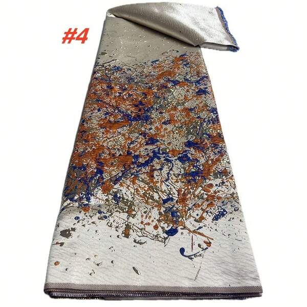 2025 High Quality African Nigerian Gilding Lace Fabric Embroidery Organza French Jacquard Brocade Lace Fabric Material For Wedding Dress Sewing