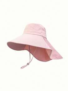 1pc Unisex Anti-UV Sun Protection Sun Hat With Neck Cover, Breathable Fishing, Hiking, Outdoor Hat, Windproof Wide Brim, Spring/Summer