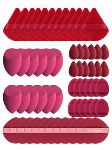 5/10/20/30/40/50/60PCS Makeup Tools Set Including:10PCS Makeup Sponges For Liquid Makeup+10PCS Mini Makeup Sponges For Liquid Makeup+10PCS Triangle Powder Puffs For Loose Powder And Makeup Setting+10PCS Air Cushion Powder Puffs For Facial Makeup+10PCS Mini Air Cushion Powder Puffs For Facial Concealer Makeup