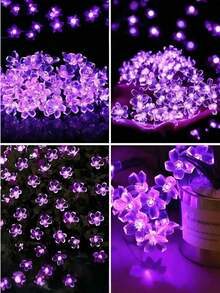 20/50/100 LED 太阳能灯串 - 户外太阳能灯串，适用于花园和庭院围栏、圣诞树装饰、8 种照明模式、IP65 防水、具有童话般的照明环境 - 防风、节能、易于安装，适用于婚礼、派对、家庭、草坪、万圣节、圣诞节和节日装饰（暖白/白色/彩色/紫色）