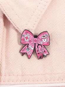 Broche con diseño de estetoscopio y lazo, un regalo de graduación perfecto para médicos internos y enfermeras, accesorio lindo para trabajadores de la salud - Rosa Fucsia - Ver 3