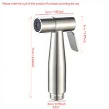 Stainless Steel Handheld Bidet Sprayer (Single Hand Sprayer/Or Complete Bidet Sprayer Set) - Modern High Pressure Toilet Faucet, Brushed Metal Finish, No Batteries Or Electricity Required, Handheld Bidet Sprayer, Single Hole Mount Bathroom Bathroom Accessories Bathroom Tools