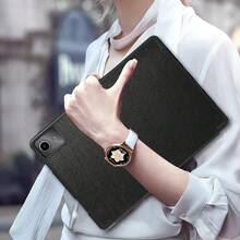 平板外壳适用于 Tab M11/Idea Tab Pro 12.7 英寸 2025/Pad 6 Pro/6/7/7pro/Pad Se/Se 8.7/Galaxy Tab A8/S7/S6 Lite/A9/S8/S9/S10 Ultra/Ipad Pro11/13/Air 11/13 皮革翻盖保护套软壳带笔槽保护支架 - 黑色 - 查看 2