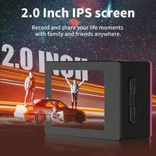 粉色运动相机,水下防水 DV 摄像机,防抖,140 度广角运动相机,自拍双屏运动相机 30fps 触摸双屏 Wifi 全高清,高清相机带配件套件 - 玫紅色 - 查看 6
