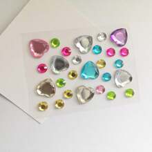 Mini Colorful Diamond Stickers DIY Accessories, Czech Acrylic Diamond Stickers With Tiny Hearts & Stars, Sparkling Jewel Stickers For Nails, Phone Cases, Gift Boxes, Handmade Crafts, DIY Jewelry Making Materials,School Supplies,Back To School