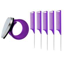 4把塑料发梳，适用于浓密/卷曲/稀疏/长/短发，男女通用，适合沙龙和家庭使用。磁性搭扣腕带，铁质吸盘发夹，缝纫用品，金属发夹造型工具梳，防静电发梳，美发造型工具，发饰