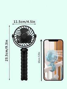 Octopus Shaped Transformable Fan, Portable Clip-On Fan, Rechargeable, 720° Adjustable, With LED Light, Compact Desk Fan, Powerful Yet Quiet, 3 Wind Speeds, USB Charging, Mini Personal Cooling Fan For Desk, Home Office, Stroller, Camping, Gift For Her - New 1 - View 9