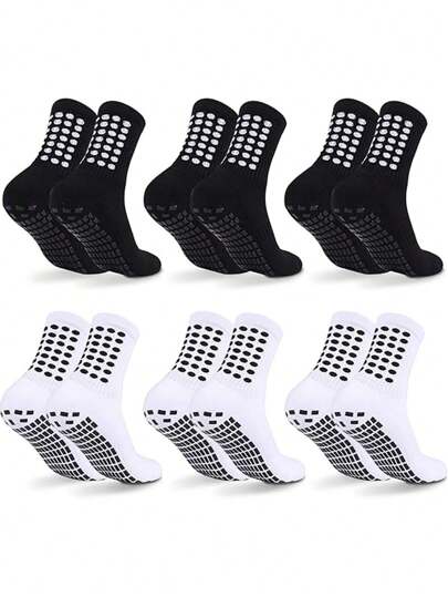 1/3/6 Pairs Football Socks For Men, Short/Long Tube Thicker, Non-Slip, Couples, Durable Sports Socks, Fall Socks