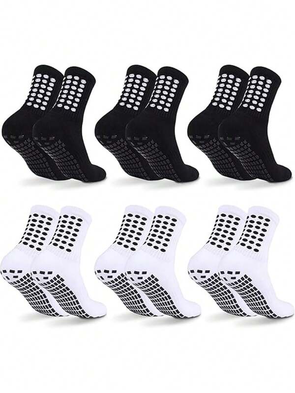 1/3/6 Pairs Football Socks For Men, Short/Long Tube Thicker, Non-Slip, Couples, Durable Sports Socks, Fall Socks