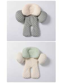 1 pieza Almohadilla para cochecito de bebé, cojín de asiento con lunares de felpa para todas las estaciones, accesorio para cochecito, ayuda para caminar y colchoneta para dormir para el carrito de bebé - Multicolor - Ver 11