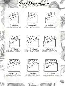 1pc Quilted Comforter - All Season Duvet Insert, Feather Alternative, Oeko-Tex Certified