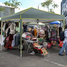 CAROMA 10x10 Pop Up Canopy Tent With 4 Removable Sidewalls, Tent For Parties Waterproof Wedding Event Canopy,Instant Outdoor Gazebos With Church Window,Carry Bag,4 Stakes,Ropes & Sandbags,For Backyard,Party,Camping,Markets - Grey - View 6