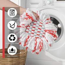 2 Pack Mop Heads Replacements Compatible With O Cedar EasyWring Spin Mop 1-Tank System, Middle Part Add 40% Cleaning Power, Mop Replace Refills Heads Deep Cleaning, Microfiber, Machine Washable,6834552