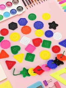20pcs Colorful Geometric DIY Buttons - Large Plastic Craft Decorations, Shapeable, Suitable For Creative Projects, Cute Asymmetrical Design, Fun DIY Activity With Multiple Holes, Craft Buttons For Saudi Arabia's National Day, Parties, Weddings, Christmas, Halloween, Mother's Day, Family, Dining, Dorm, Office, Company, Outdoor, Kitchen, Bathroom, Home, Home Goods, School, Students, Dorm Supplies, Camping, Travel