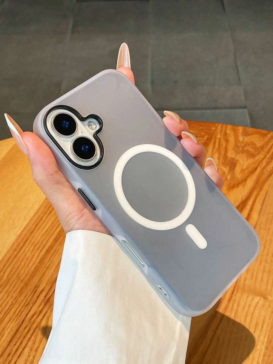 黑色磨砂软壳奢华透明磁性无线充电手机简约纯色节日礼物送给情侣朋友家人自己耐用、防震、时尚的 TPU 材质柔软磨砂 TPU 保护手机壳适用于 16 Pro Max/15/14 Plus/13/12/11