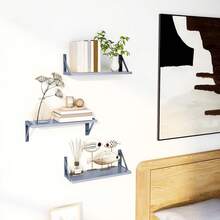 Floating Shelves Set Of 3 Rustic Mounted Shelf, Wall Shelves For Room Decor, Bedroom, Living Room, Kitchen, Bathroom, Office