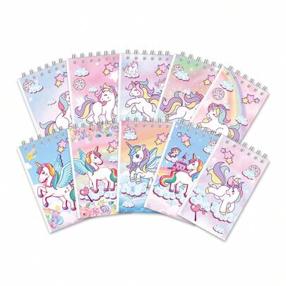 4/5/6/8/10/12pcs Unicorn Spiral Notebooks, Student Notebooks, Word Notebooks, Spiral Notebooks, Material Notebooks, Memo Books, School Stationery, Student Prizes, Party Memo Books, Back To School Supplies