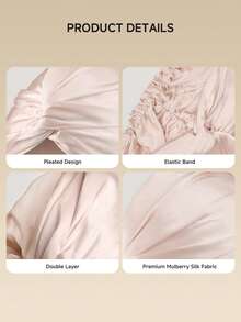 Living And Home Double-Layer Mulberry Silk Sleep Cap (Adjustable) - Hair Protection For Women - Pink - View 5