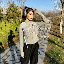 小型水袋背心，带水袋口袋，轻便透气吸汗跑步背包，可调节跑步水袋背心，适合越野跑、马拉松、慢跑、骑行（仅背包，不含水袋），健身包，跑步配件，女士运动包 - 灰色 - 查看 10