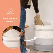 Extra Large Collapsible Woven Laundry Basket With Handles, For Storing Clothes, Blankets, Toys - Multicolor - View 5