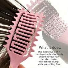 Asymmetrical Curly Shaping Hair Brush, Define & Fluff Hair, Scalp Massage, Detangle Comb - Multicolor - View 5