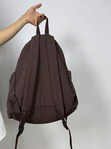JIANSHANGGUSHI 2026 New Drawstring Pleated Casual Backpack, Large Capacity, Practical For Students, , Water-Resistant Nylon, Multiple Colors Available, Back To School - Coffee - View 8