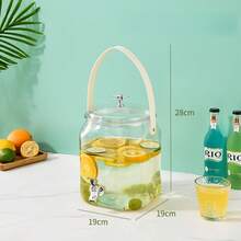 1件装冷水机带水龙头，饮料桶架，柠檬水水果茶桶，果汁壶，适合派对，万圣节，圣诞节，大容量，万圣节礼物