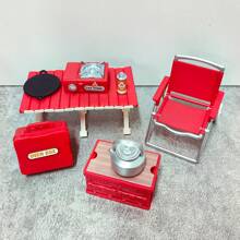 Juguetes de casa de simulación en miniatura, modelo de picnic, camping y parrilla al aire libre como regalo de cumpleaños, Navidad, Pascua o Acción de Gracias