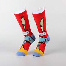 SpongeBob SquarePants 5/3/2/1 双装男女通用趣味卡通印花袜子，适合日常穿着、旅行、上学，低帮踝袜，学生船袜。圣诞节、旅行、婚礼、圣诞派对、送给妈妈、爸爸、新年、朋友的绝佳礼物，趣味十足。 - 彩色 - 查看 6