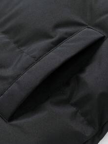 Men's Jacket, Solid Color Minimalist Stand Collar Jacket, Autumn/Winter - Black - View 8