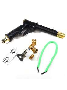 1入組高壓清洗水槍花園軟管噴嘴高壓金屬重型水槍噴嘴，適用於草坪和花園，洗車，澆花，清洗