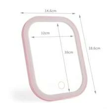 Makeup Mirror With LED Lights, Portable Travel Mirror Folding Mirror With Stand Adjustable, 3 Color Modes, Illuminated Vanity Mirror, Smart Dimmable Touch Screen, Vanity Mirror For Dressing Table, Bedroom, Changing Room, Mirror With 360° Rotation, Desktop USB Rechargeable, Valentine's Day , Mother's Day , Gift For Girls,Graduation Gift
