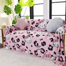Sanrio 1 Piece, Sanrio A Cute Leopard Print Hello Kitty Design On Top. Sleeping On A Warm And Comfortable Cartoon Blanket, This Soft And Fluffy Flannel Top Will Make You Feel Comfortable. Suitable For Sofas, Beds, And Office Napping - Modern Knitted Design, Ultra Soft Home, Picnic, And Travel Blankets - Personalized Blankets For Comfortable All Seasons
