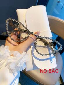 1 副金属猫眼时尚眼镜，带手工水晶星星，男女皆宜，Y2K 复古风格，适合婚礼、海滩派对、舞会、户外活动、音乐节猫眼形墨镜