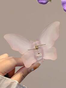 爪夹 4 件/1 件女式 2.68 英寸/6.8 厘米仙女可爱蓝色、白色、绿色、粉色全息蝴蝶形状大号轻质塑料发夹，时尚百搭高档优雅简约发饰适合日常外出、休闲派对、通勤、海滩、沐浴、化妆、学校用品、大学秋季配饰秋冬度假装女士 - 彩色 - 查看 9