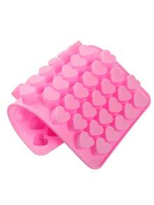 1 件心形设计 DIY 硅胶模具，55 格粉色硅胶模具，适用于 DIY