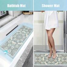 حصيرة الحمام غير الانزلاقية، حصيرة حمام ناعمة مريحة مع فتحات تصريف، حصيرة استحمام من مادة البي في سي بتصميم لوفة للتدليك، للاستخدام في الحمام والأماكن الرطبة، سريعة التجفيف