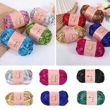 100g Hilo de ganchillo brillante para DIY, bola de hilo para tejer a mano para bolso, manta, cojín, camiseta - Multicolor - Ver 3