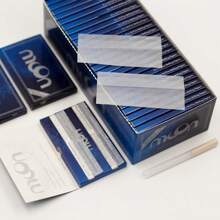 moon. 5/10/15 carnets | chaque carnet comprend plus de 50+50 feuilles de papier à rouler | total 500/1000/1500 feuilles | taille : 2,76" (70 mm * 36 mm) | papiers à cigarettes transparents ultra-fins | avec gomme arabe naturelle | fine doublure de gomme | lente combustion | facile à rouler | sans goût | papiers à cigarettes à rouler à la main | outils de fumage DIY | pour le camping en plein air, les fêtes et le portable