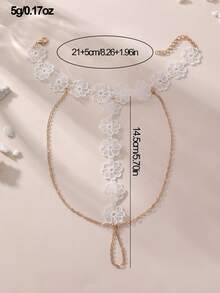 1 件创意蕾丝边度假风格女式脚链 - 彩色 - 查看 4