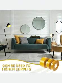 Super Strong Double-Sided Grid Double-Sided Tape, Cloth-Based Seamless Grid Carpet Tape, Strong Frame Fixing - No Trace, High Viscosity, Suitable For Fabric, Carpet, Plastic, Wood, Glass, Metal Walls And Handmade Products, Can Be Used For Home, Party, Festival And Event, Wedding Scene Decoration - Transparent Grid Design, Waterproof And No Trace